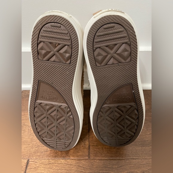 Converse Chuck Taylor All Star Move Platform Tan Sherpa Sneakers Size 9 - Picture 10 of 11